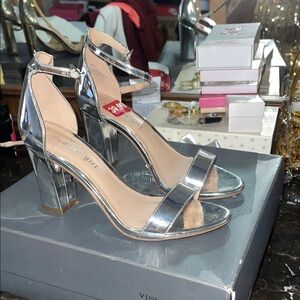 Silver High Heel Sandals